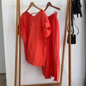 SOLD Orange Linen Japanalia Set